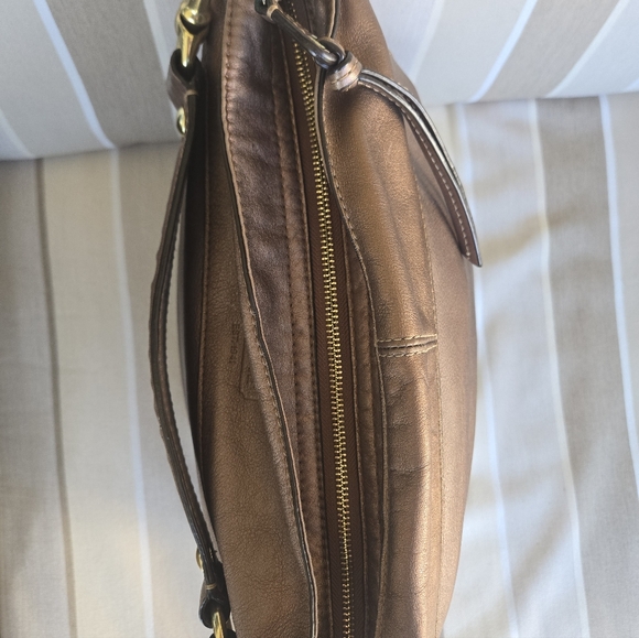 Coach Leather Carly Hobo Shoulder Bag – Brown Metallic - Picture 9 of 9